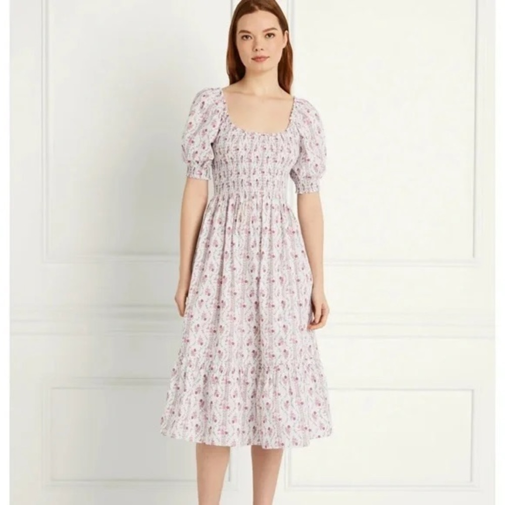 Hill House Louisa Nap Dress in Pink Vine Stripe Print